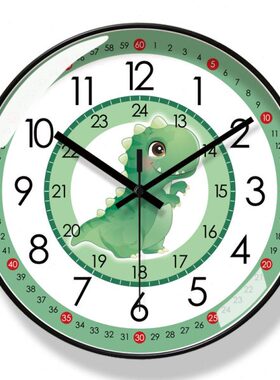 家用挂钟客厅时钟钟表简约9易普挂表早教2拉创意个性静音石英钟69