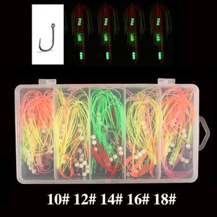 胶胡须佬钩钩炎月饵铁板丝付串钩带鱼串钩黑鱼鲈鱼发光管双伊势尼