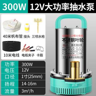 12v大功率抽水泵小型家用电瓶直流潜水泵24v抽水浇菜农用灌溉机