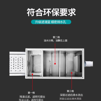 厨房餐饮三级过滤不锈钢隔油池地埋式油水分离器S油污水沉淀地沟