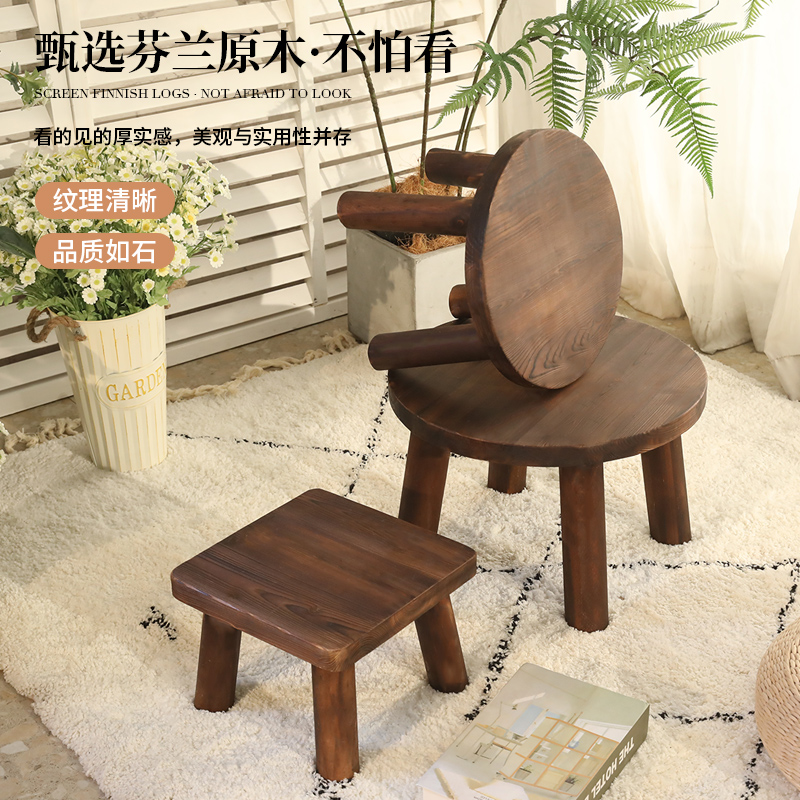 实木换鞋凳儿童家用门口玄关凳子木质G小板凳客厅茶几防腐木头矮
