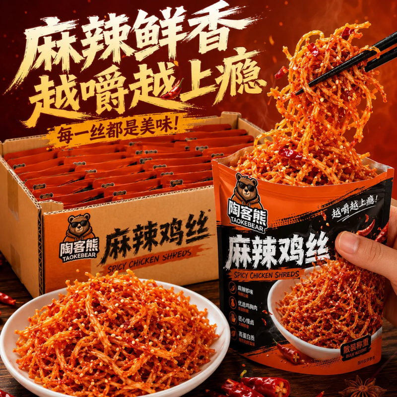 工厂直发麻辣鸡丝独立装零食