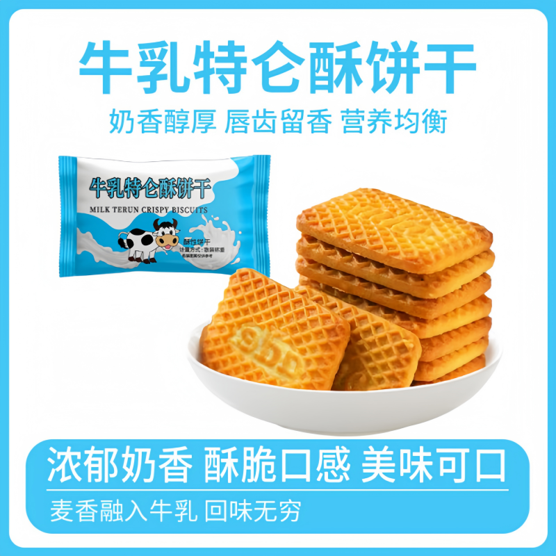 牛奶饼干老式特仑苏特浓牛乳小包装独立零食包装早餐营养健康美味