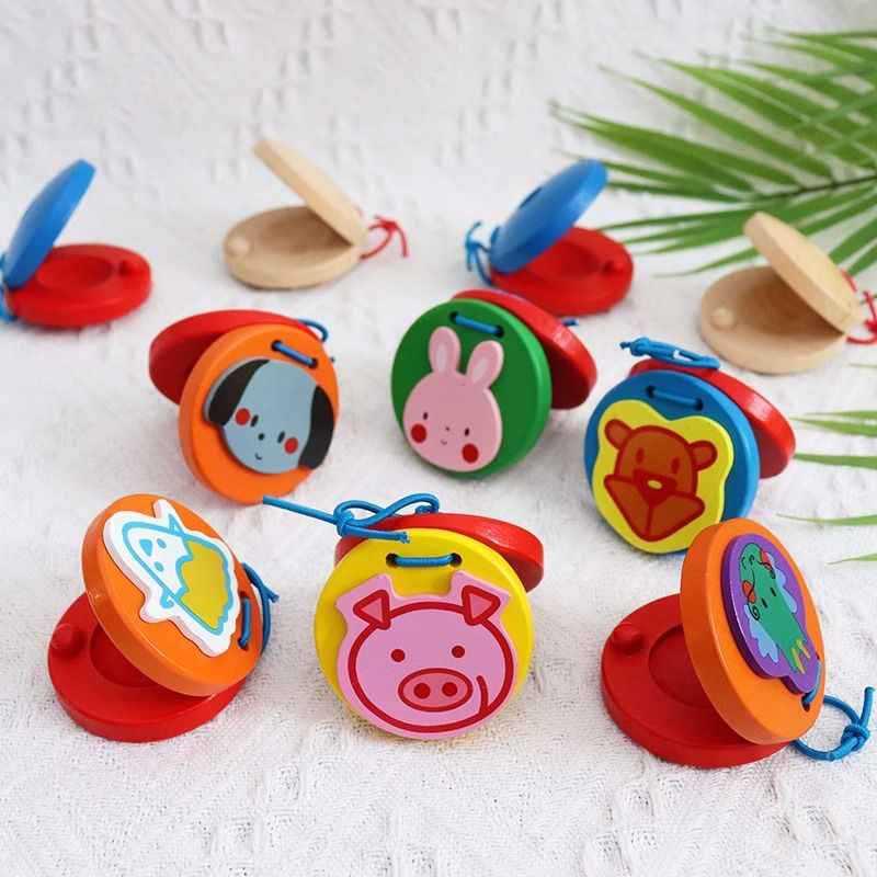 小孩玩具1到3岁益智木质响板动物奥尔夫早教音乐玩具木制儿童打击
