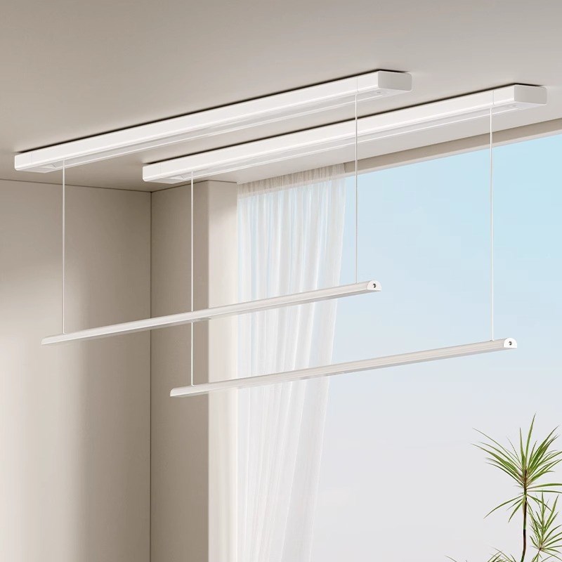 日式隐形晾衣架阳台小户型升降暗藏隐藏嵌入式飘窗伸缩晒晾衣杆