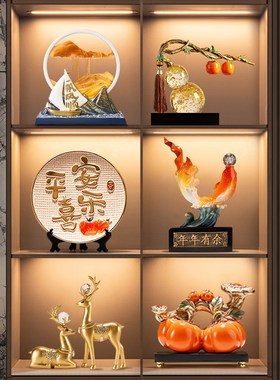 现代酒柜装饰品摆件轻奢高档客厅家居餐边柜电视柜工艺品2024新款