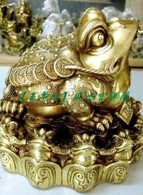 铜金蟾摆件办公室桌客厅店铺摆设吉祥家居装饰品开业礼品面大号