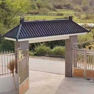 搭接毫中式全新凉亭装饰树脂足塑料3瓦檐料屋屋顶米瓦片门头仿古