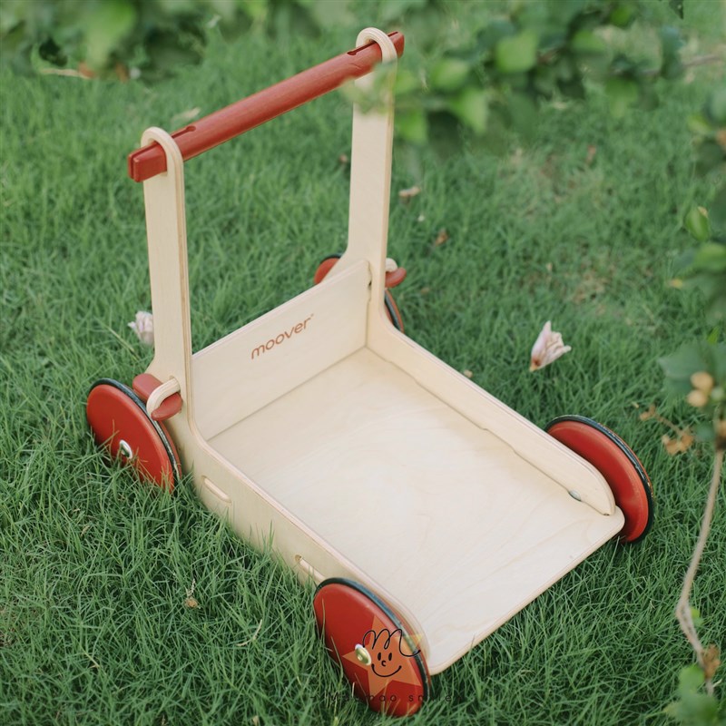 丹麦moover经典木制儿童学步手推车可调速婴童学走路推车玩具推车
