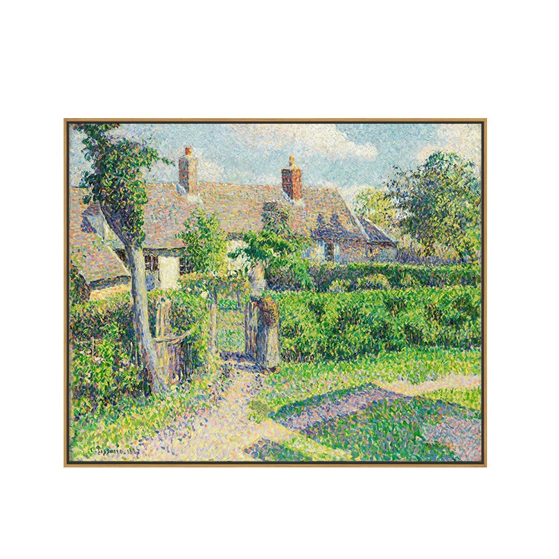 农舍 毕沙罗印刷喷绘建筑画客厅卧室沙发背景装饰画风景挂画壁画