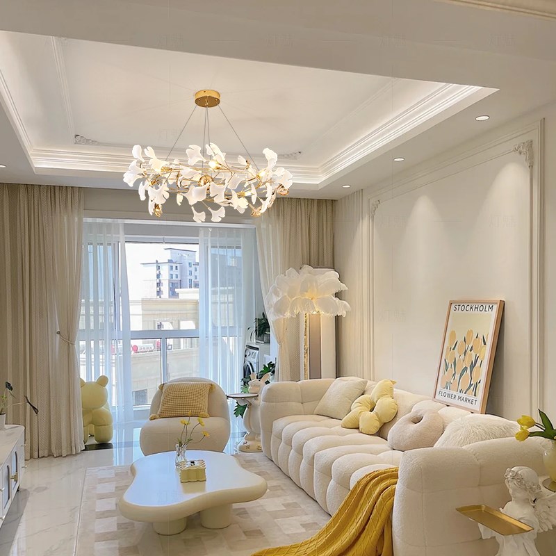 灯魅银杏叶吊灯艺术造型灯现代家用客厅灯店铺商用创意个性