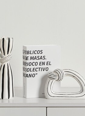 意式极简黑白高档现代抽象艺术客厅玄关酒柜装饰电视柜乔迁礼