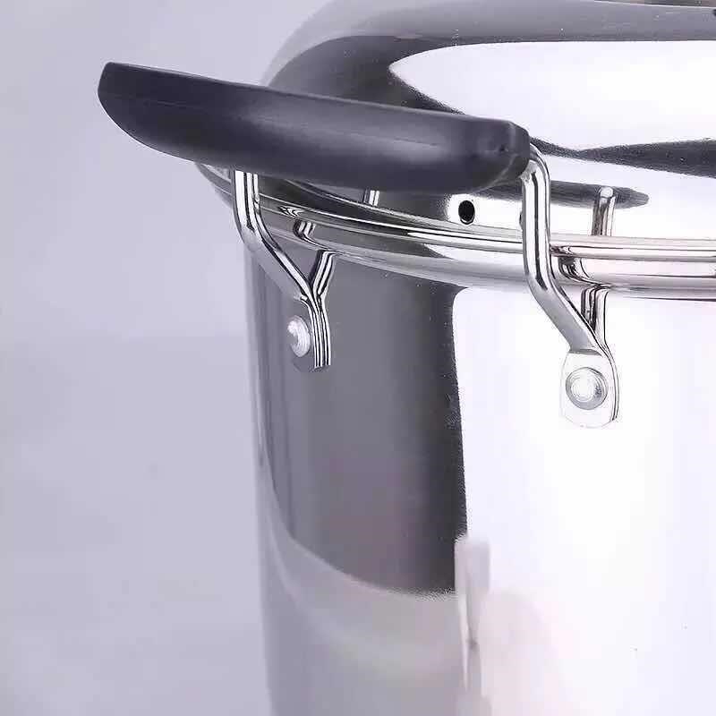 恒能锈钢美锅加厚高锅璃合玻锅盖汤煲不特高电磁组灶式通用送蒸架