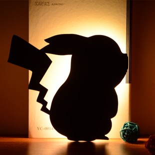 夜喂奶灯 饰小夜灯 创意LED猫咪小狗剪影感应灯 动物造型墙壁装