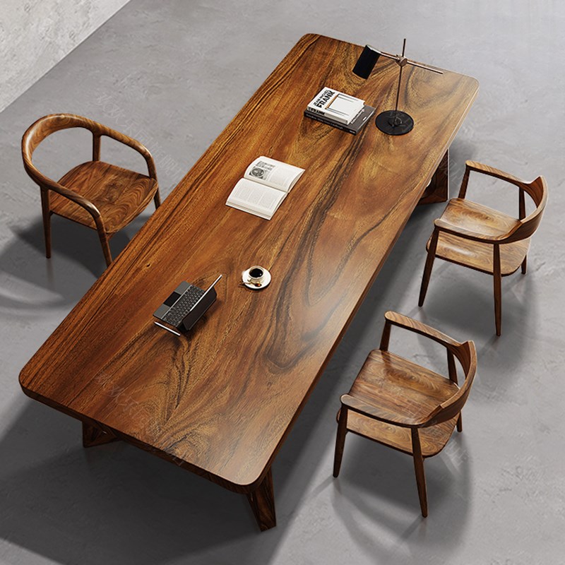 南美胡桃木客厅家用书房工作台办公书画学习桌大长实木书桌