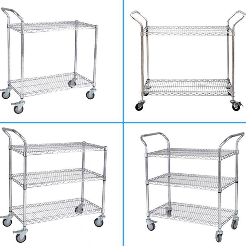 物料手推车车间防静电周转车电商带轮分拣车配货车不锈钢拉货车