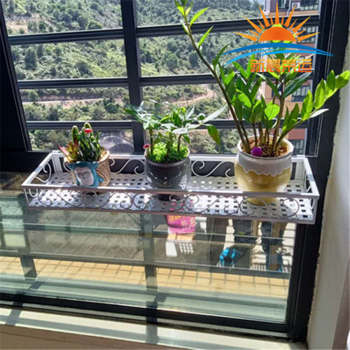 铁艺一体式台防盗户缝隙小窄加挂架沿卡槽盆挂架