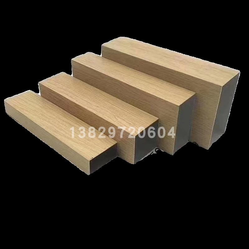 定制商场超市弧形波浪悬吊式天花板铝方通办学校饭厅门头造型铝方