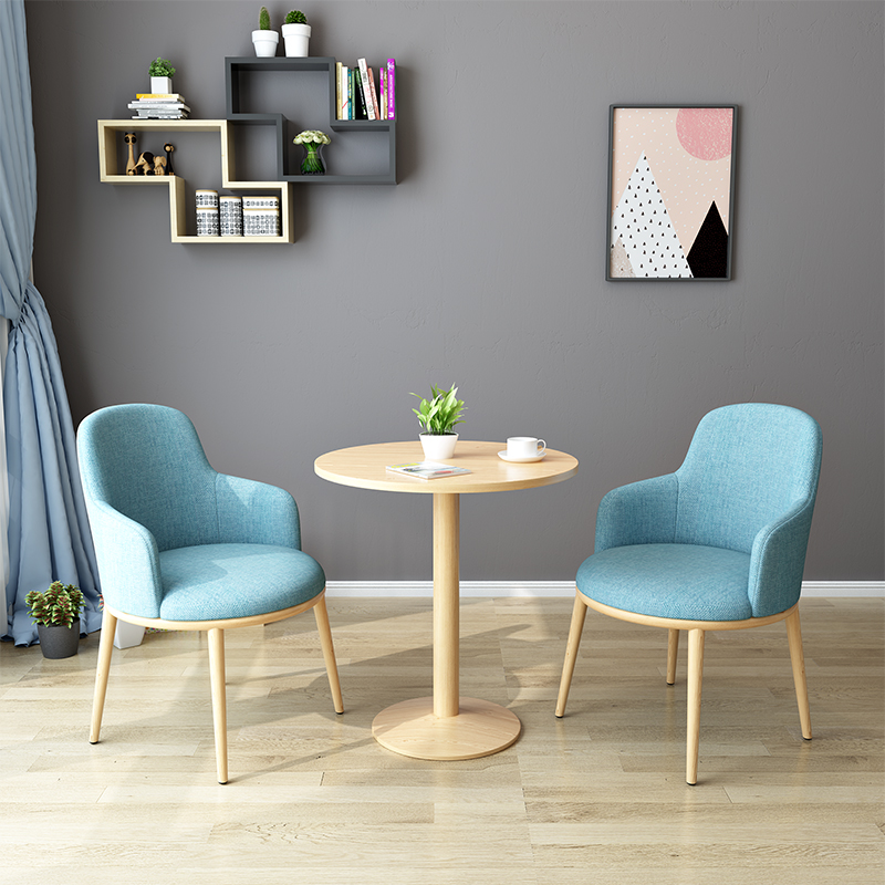 休闲咖啡厅桌椅商务洽谈售楼处接待小圆桌甜品奶茶店桌椅