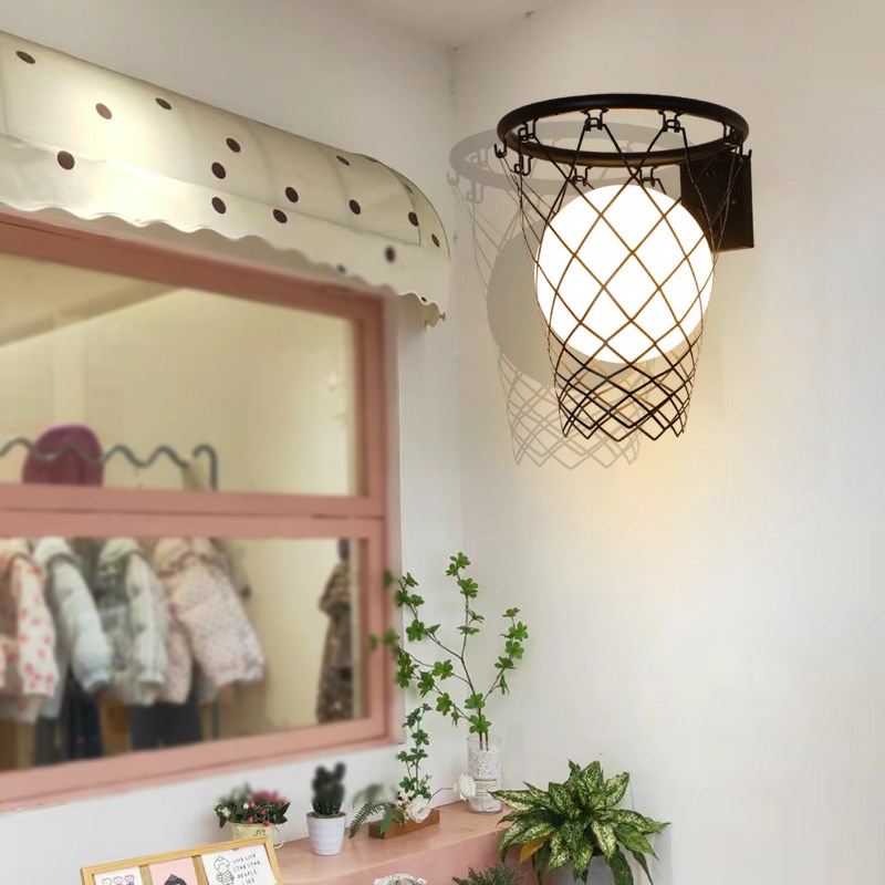 现代书房卧室护眼壁灯个性创意篮球儿童乐园体育馆壁挂灯魔豆