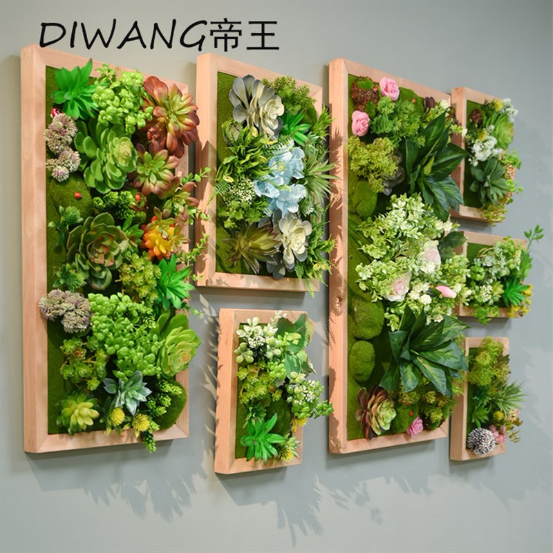 仿真多肉绿植装饰框植物壁挂墙壁装饰挂件立体挂墙绿植背景墙鹿头