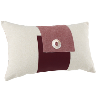 新抱枕客厅沙发床头样板间软装红色布艺拼接靠枕卧室靠垫包