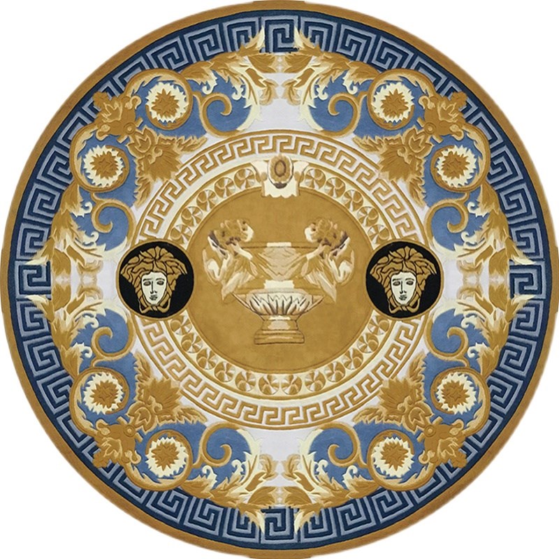 木兰进口羊毛圆形欧美餐厅客厅餐桌卧室床边书房家用手工定制地毯