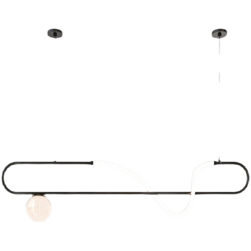 极简餐厅岛台吧台长条艺术灯软装家居展厅设计师样版间装饰吊灯