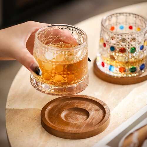 漫时光彩绘威士忌酒杯级感创意解压倒翁洋酒杯子