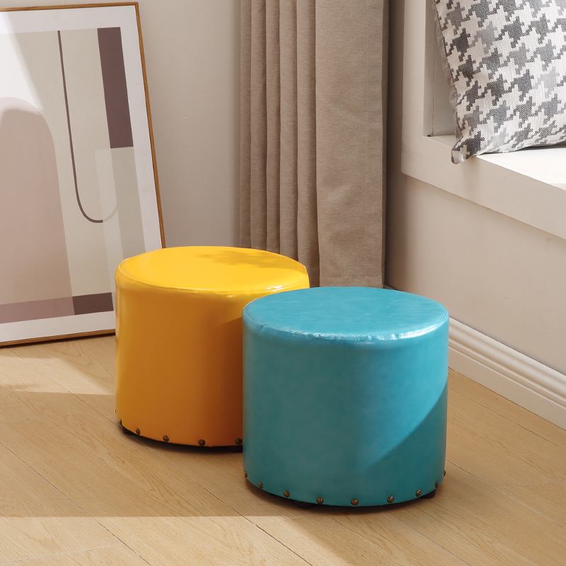小家用板凳矮凳儿童凳油蜡皮坐墩沙发凳软凳换鞋凳