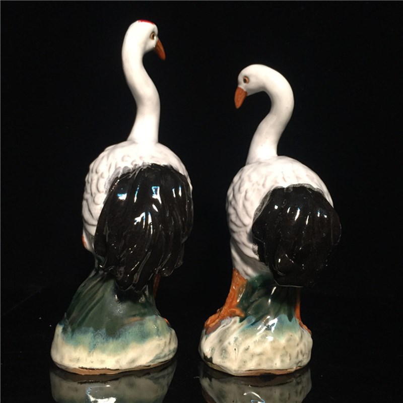 石湾公仔陶瓷鹤生肖创意家居客厅博古架电视柜摆件动物手工艺礼品