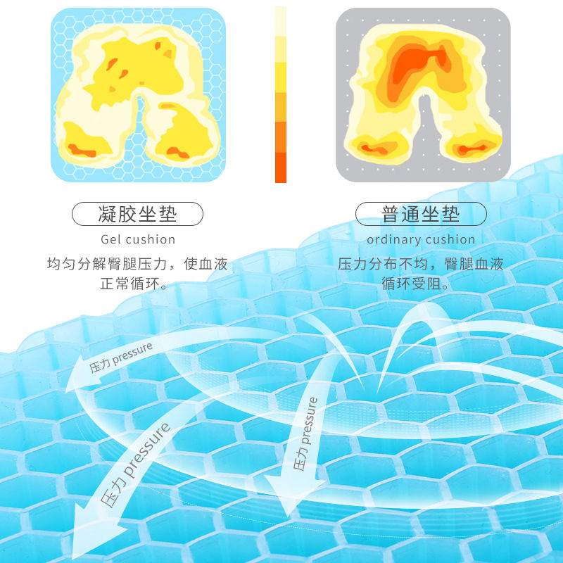 凝胶坐垫夏季椅子办公室久坐蜂窝透气椅垫屁股垫子硅胶汽车冰凉垫