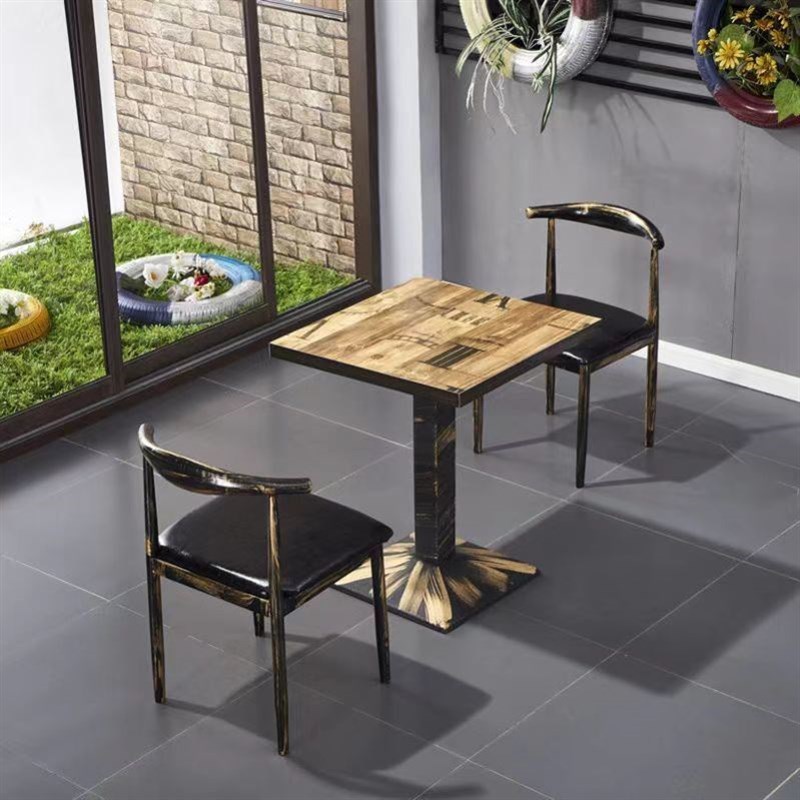 经济型快餐桌椅小吃饭店商用复古早餐食堂面馆餐饮烧烤店桌子