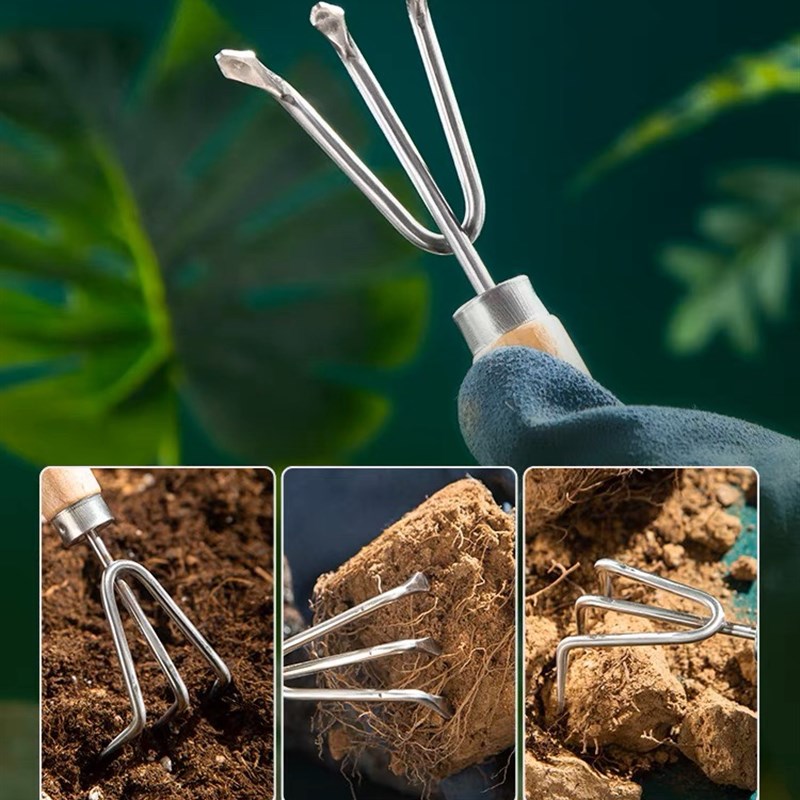 不锈钢小铲子花铲挖土耙子园艺工具松土赶海种菜种花养花专用套装