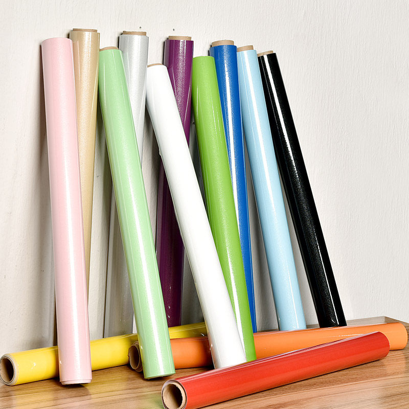 高档墙纸自粘防水防油纸平面光面烤漆橱柜门台面翻新壁纸即时