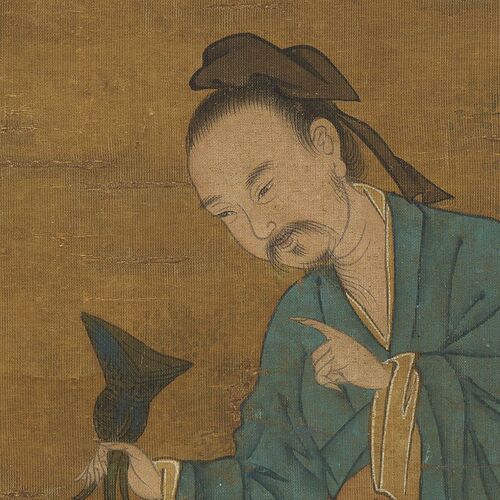 南宋刘松年博古图国画山水画家居客厅办公室玄关书房装饰卷轴挂画