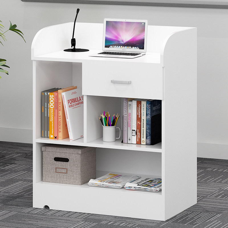 多层板讲台老师讲桌实木多媒体演讲台迎宾台学校教室教师讲台桌