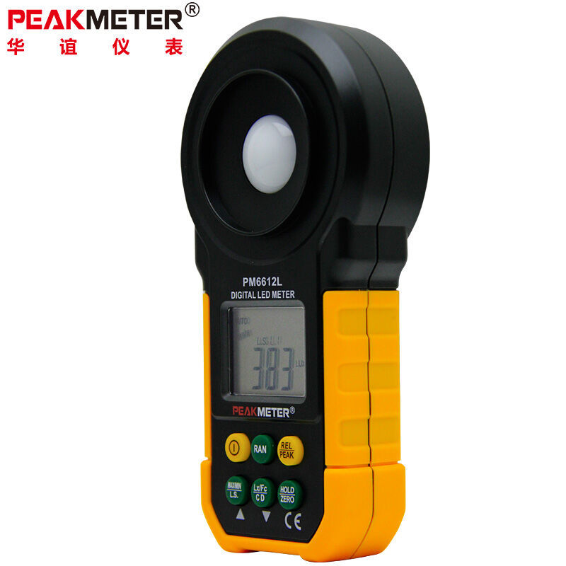 华谊PM6612L迷你自动手动数字式照度计彩色LED灯亮度测试仪测光仪