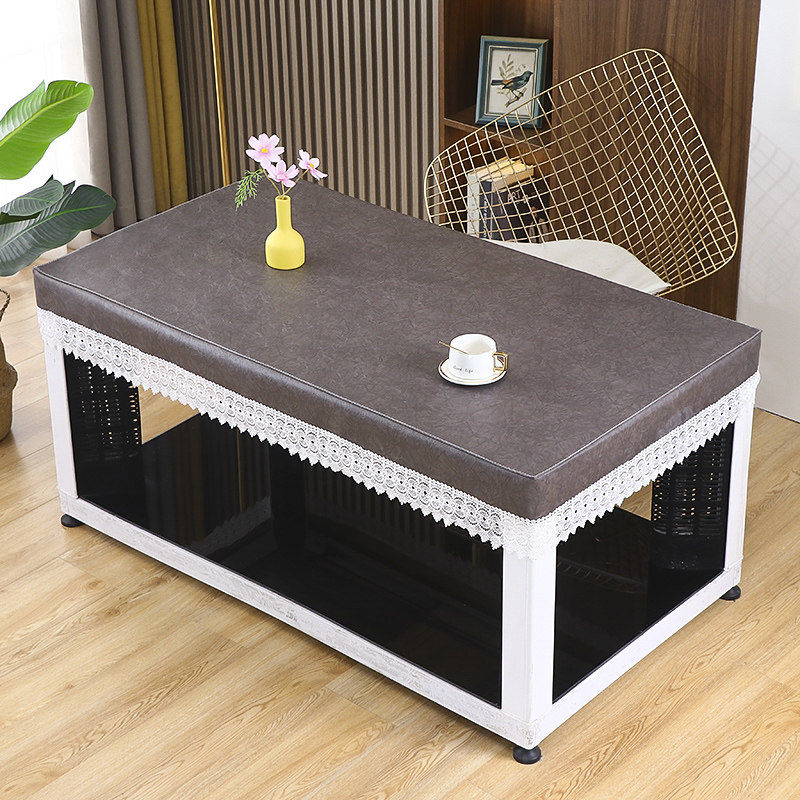 皮烤火罩长方形电炉罩防尘茶几桌布防水电炉罩取暖器烤火架罩