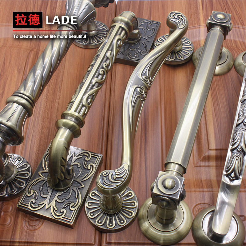 古大门木门把手大拉手木门中式欧式别墅复古仿古铜大拉把