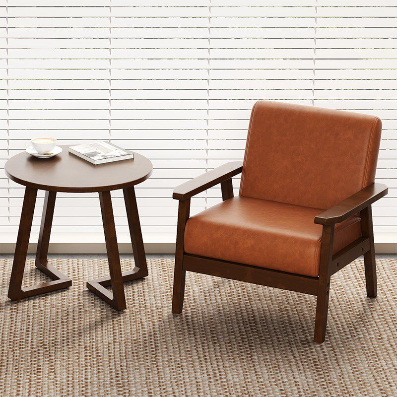 实木单人位沙发椅阳台卧室休闲椅子靠背一桌二椅三件小户型尺寸