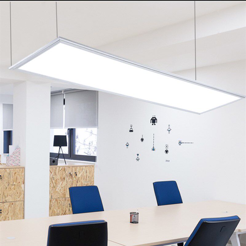 超薄led长条吊灯办公室吊线灯会议室长方形嵌入式平板铝材灯