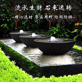 喷泉流水石钵别墅水系庭院水景观假山石雕鱼缸景观装 饰品落地