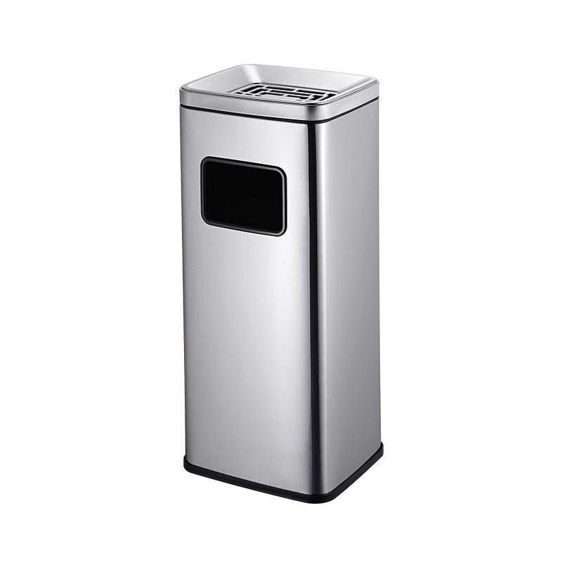 不锈钢酒店垃圾桶灭烟桶带烟灰缸吸烟区烟灰桶大容量厨余方形商用