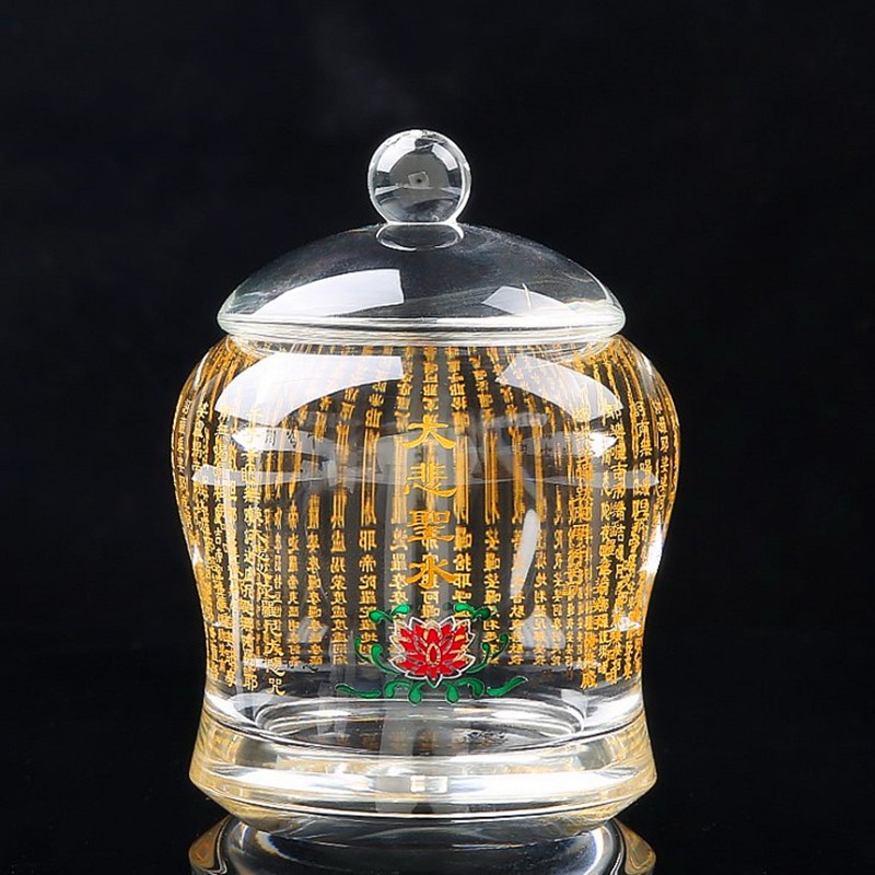 水晶供水杯圣水杯供水杯水晶莲花观音杯净水杯贡杯