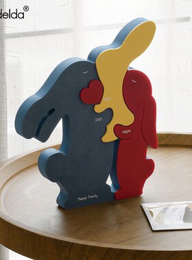 n客厅温馨呆萌兔装饰入户玄关家居电视柜创意饰品