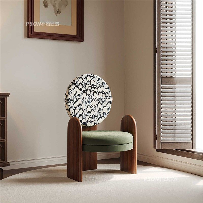 法式奶油风沙发椅新卧室梳妆凳百搭轻复古实木书桌椅卧室梳,住宅家具,沙发椅,淘宝优惠券,粉丝福利购,淘宝优惠卷