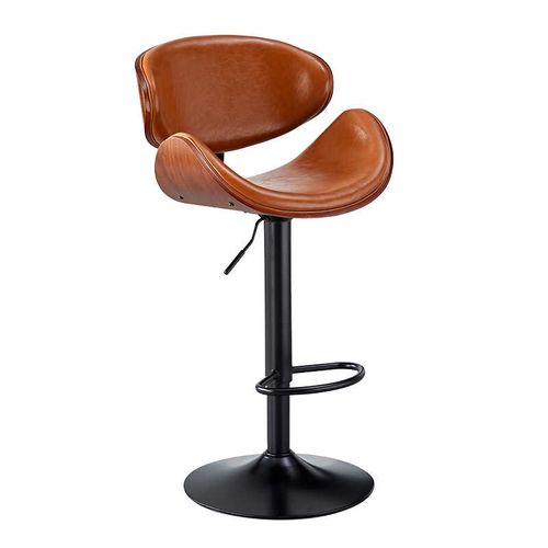欧式实木升降吧台椅酒吧高脚椅靠背旋转前台椅子家用高脚