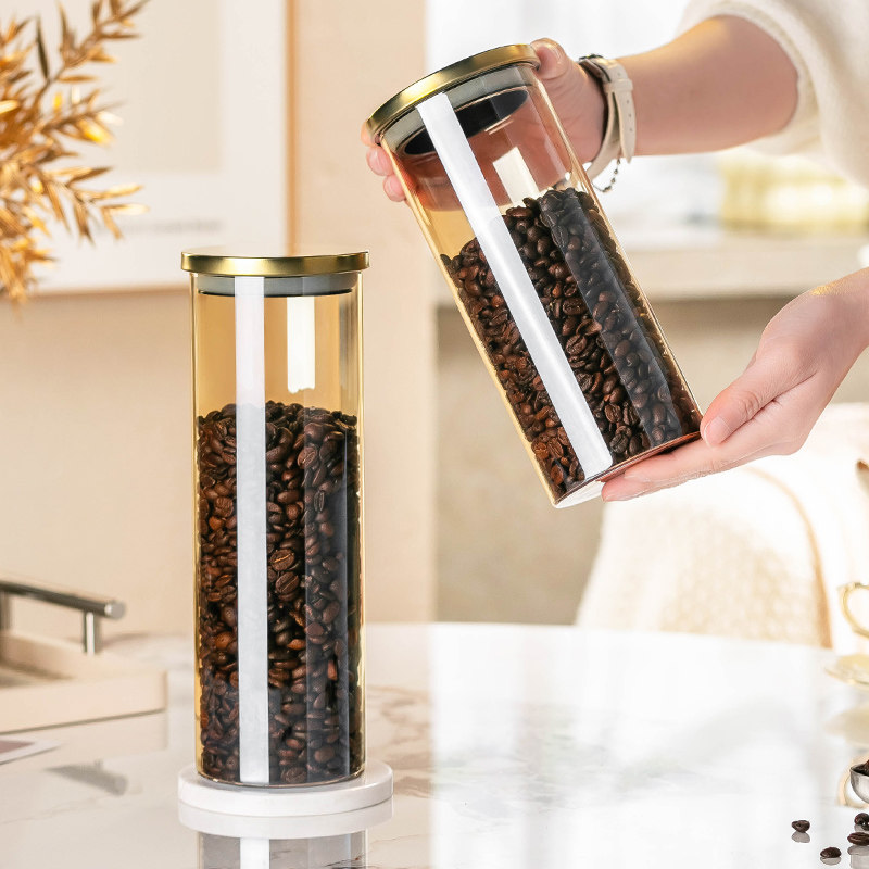 咖啡粉密封罐咖啡豆保存罐茶叶罐便携迷你玻璃瓶玻璃罐分装小罐子