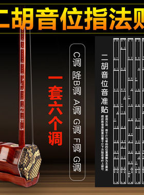 初学二胡音位指法贴音准 音阶对照表 辅助仪音准指法练习把位图棒